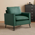 Fauteuil d'appoint moderne vert rembourré avec coussins moelleux