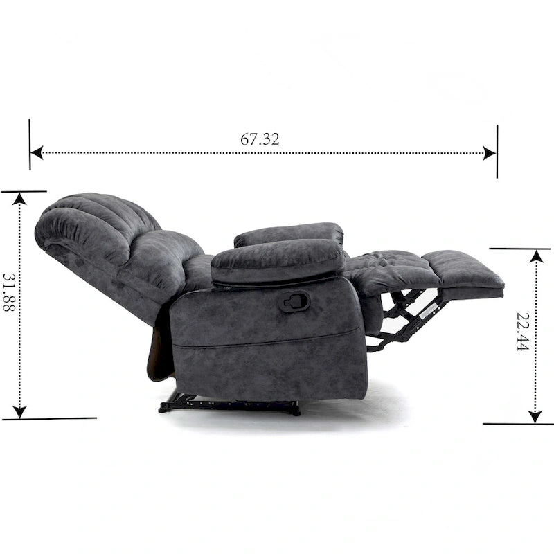 Grand fauteuil inclinable manuel en tissu pour salon