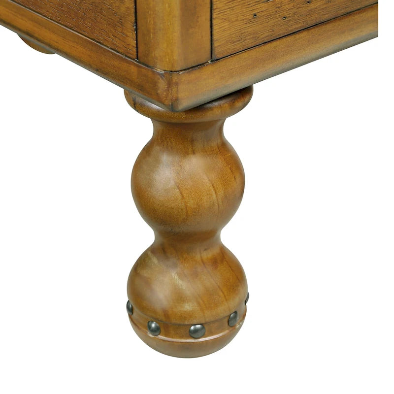 Table d'appoint en bois massif, table d'appoint étroite rectangulaire de 60 cm avec tiroir, table de chevet vintage pour petits espaces
