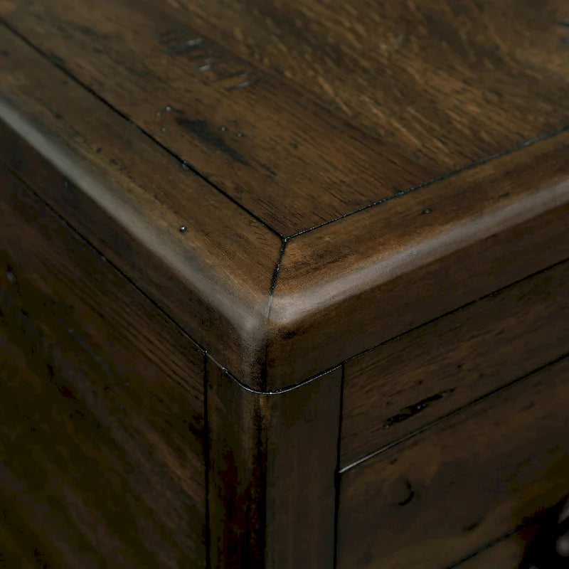 Table d'appoint en bois massif, table d'appoint étroite rectangulaire de 60 cm avec tiroir, table de chevet vintage pour petits espaces