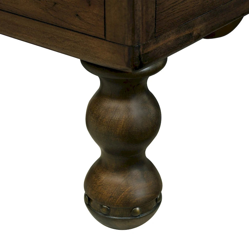 Table d'appoint en bois massif, table d'appoint étroite rectangulaire de 60 cm avec tiroir, table de chevet vintage pour petits espaces