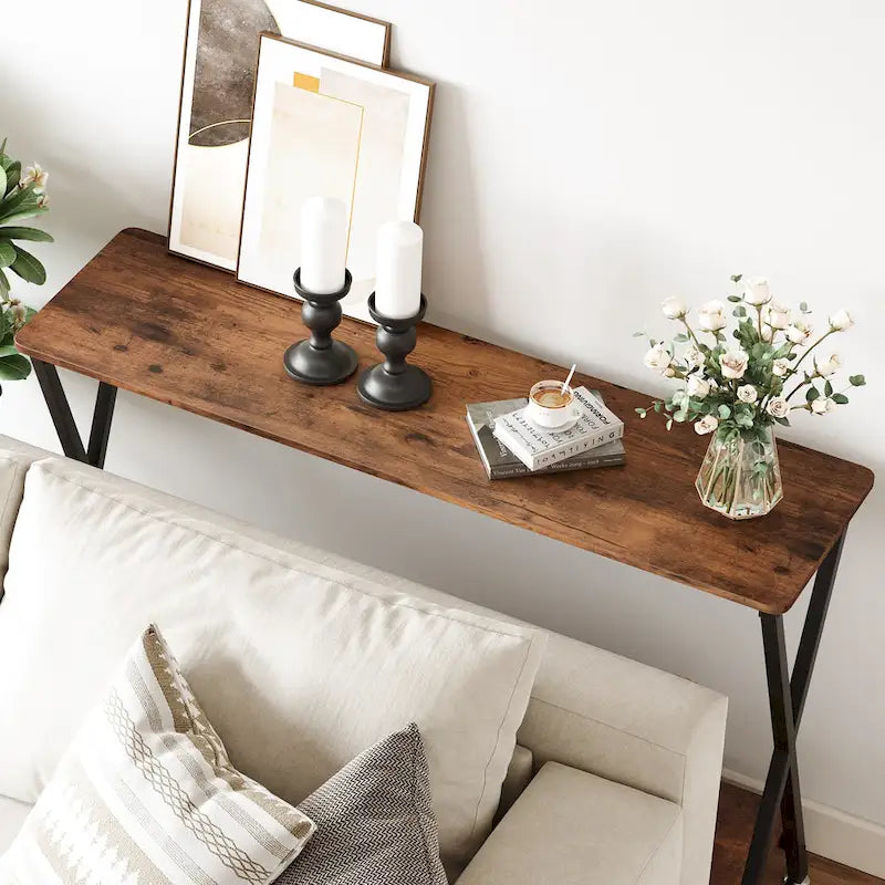 Console d'entrée, Console étroite, Console de canapé en bois