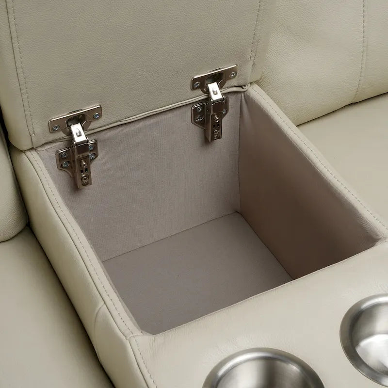 Canapé inclinable électrique en cuir véritable avec appuie-tête électrique et ports USB et USB-C, zéro gravité