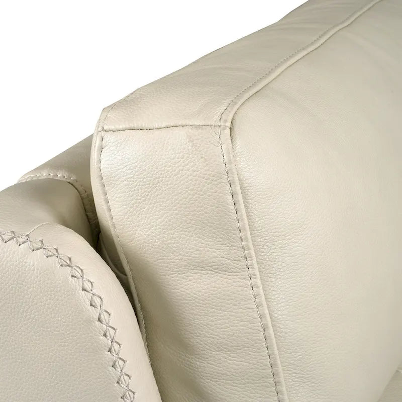 Canapé inclinable électrique en cuir véritable avec appuie-tête électrique et ports USB et USB-C, zéro gravité