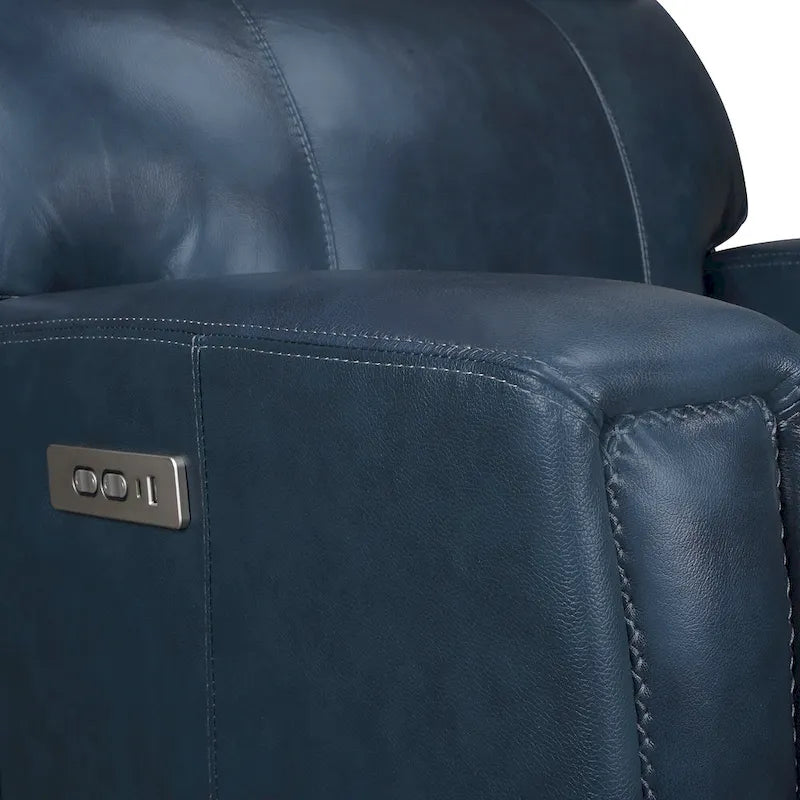 Canapé inclinable électrique en cuir véritable avec appuie-tête électrique et ports USB et USB-C, zéro gravité
