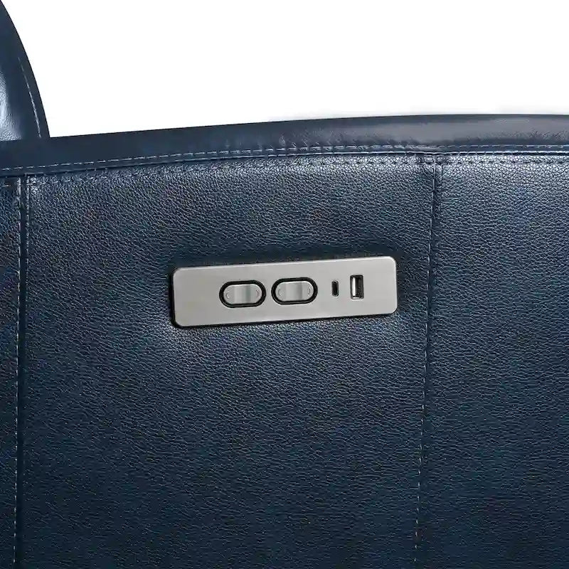 Canapé inclinable électrique en cuir véritable avec appuie-tête électrique et ports USB et USB-C, zéro gravité