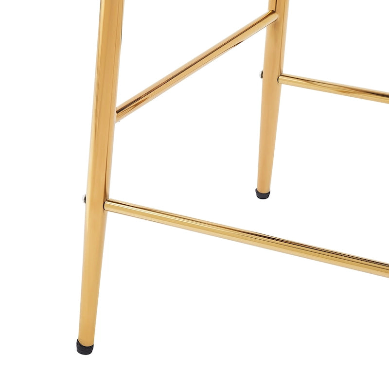 Tabourets de bar modernes de 71 cm avec dossier et assise rembourrés en velours, pieds en métal pour salle à manger, salon et chambre