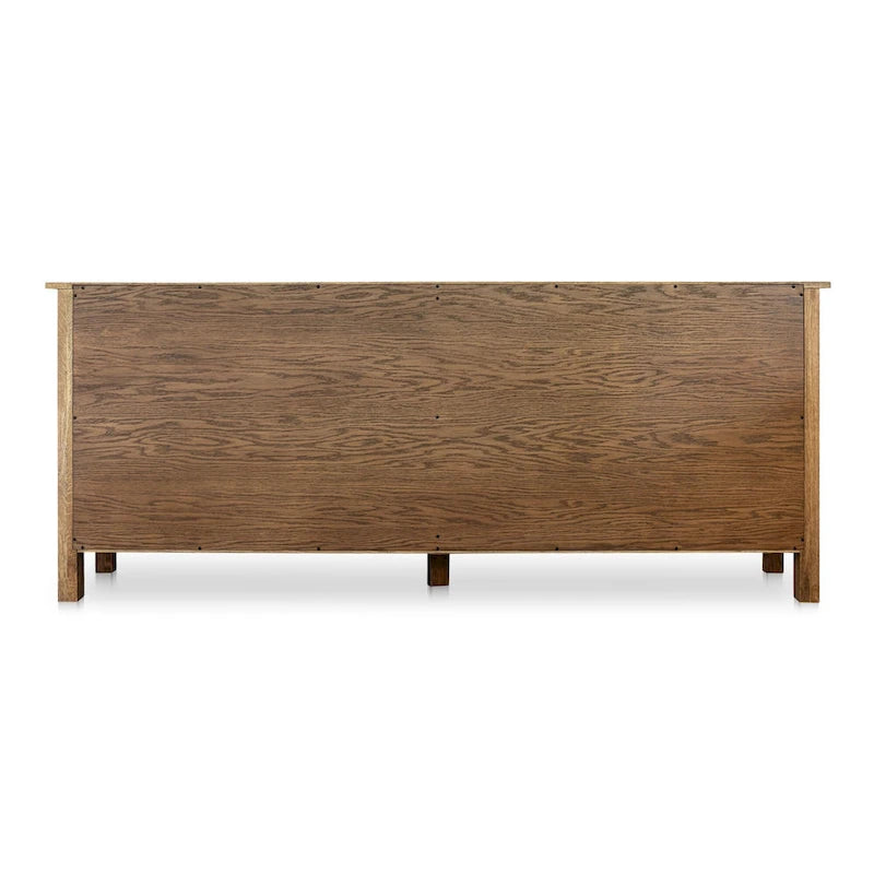 Buffet bas avec tiroirs, brun chaud
