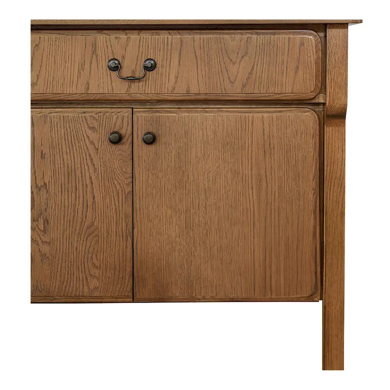 Buffet bas avec tiroirs, brun chaud