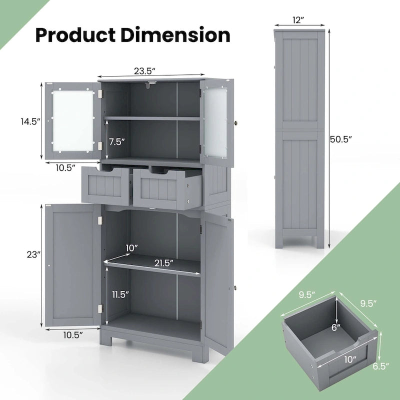 Meuble de rangement de salle de bain avec 2 tiroirs pour cuisine