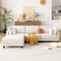 Canapé modulable contemporain avec pouf mobile et 5 coussins