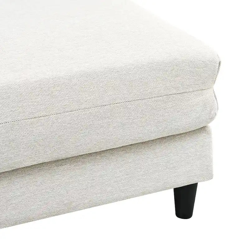 Canapé modulable contemporain avec pouf mobile et 5 coussins
