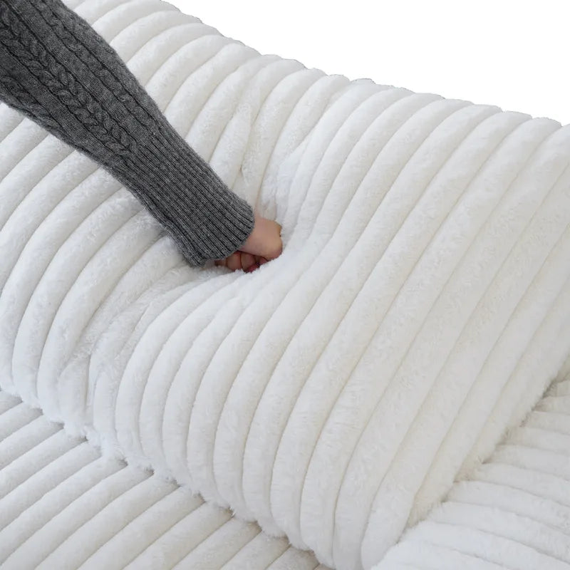 Canapé modulable, canapé convertible en V, adapté au salon, canapé confortable 5 places avec méridienne et pouf