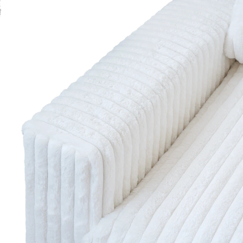 Canapé modulable, canapé convertible en V, adapté au salon, canapé confortable 5 places avec méridienne et pouf