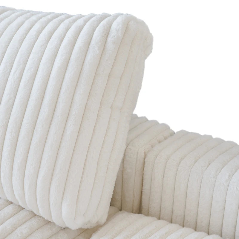 Canapé modulable, canapé convertible en V, adapté au salon, canapé confortable 5 places avec méridienne et pouf