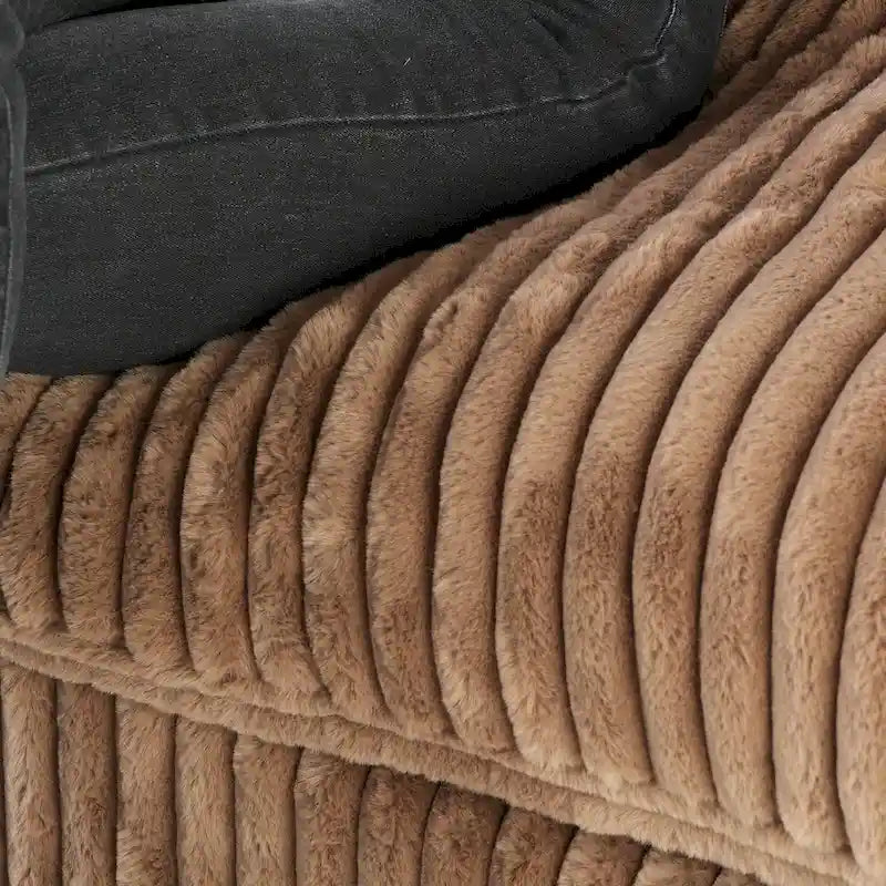 Canapé modulable, canapé convertible en V, adapté au salon, canapé confortable 5 places avec méridienne et pouf