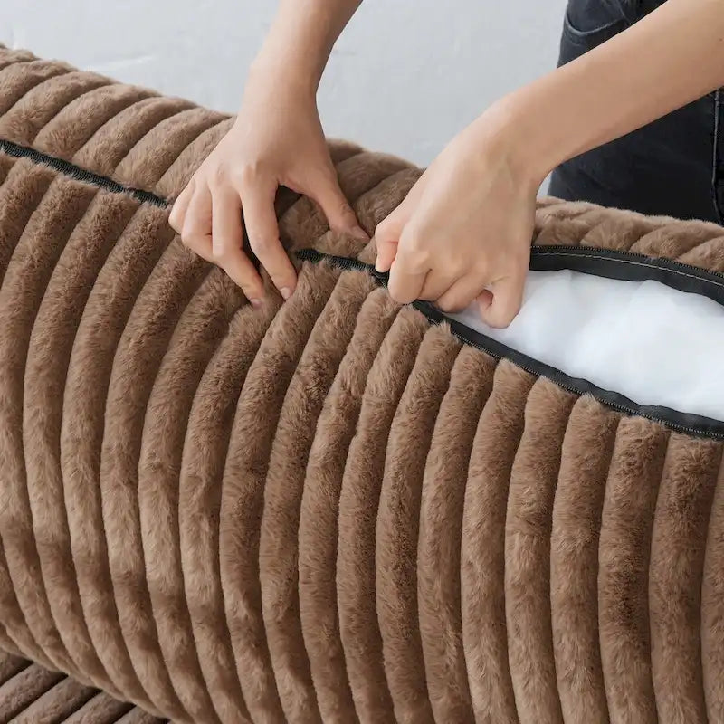 Canapé modulable, canapé convertible en V, adapté au salon, canapé confortable 5 places avec méridienne et pouf