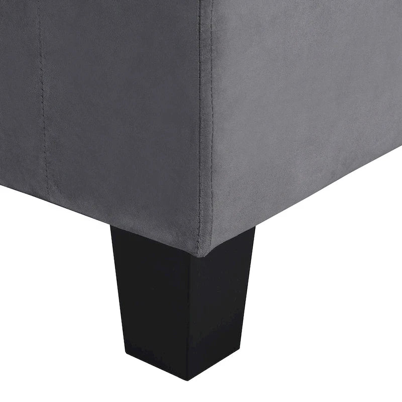 Canapé moderne 4 places gris 97.8 avec méridienne de rangement