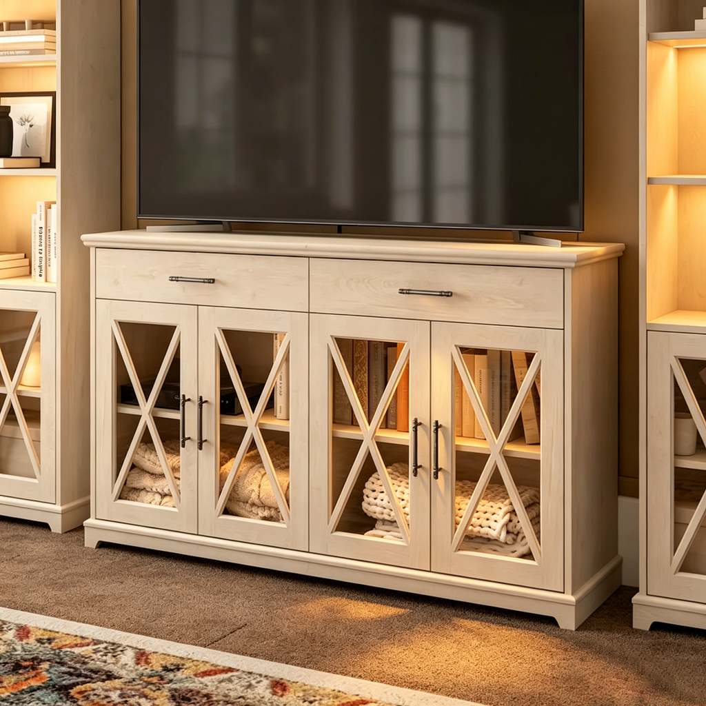 Meuble TV de ferme 60W pour téléviseur de 75 pouces