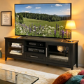 Meuble TV avec portes vitrées, pour téléviseurs jusqu'à 85 pouces