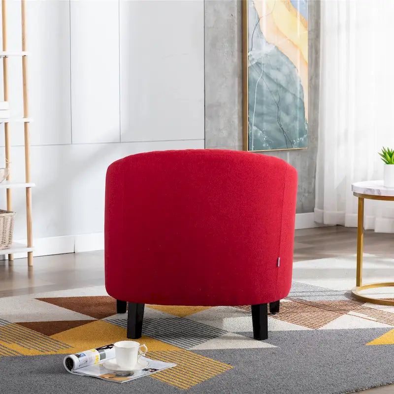 Fauteuil d'appoint avec clous décoratifs et pieds en bois massif pour salon