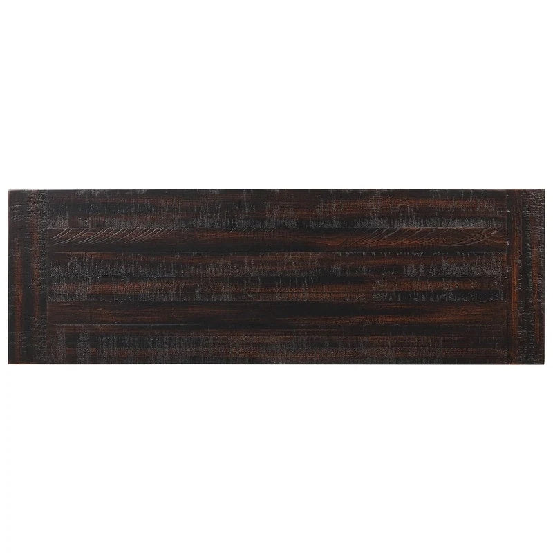 Console en bois avec 3 tiroirs de rangement et 2 étagères