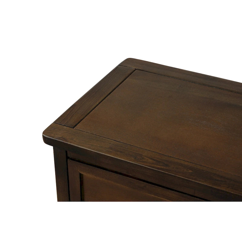 Meuble de rangement avec 2 tiroirs et 4 paniers classiques en rotin