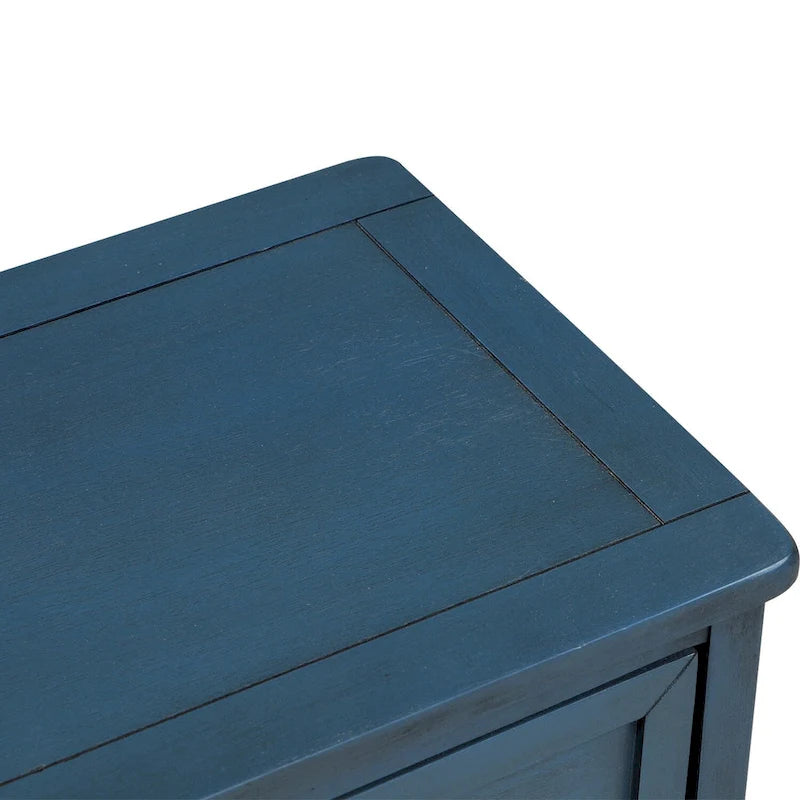 Meuble de rangement avec 2 tiroirs et 4 paniers classiques en rotin