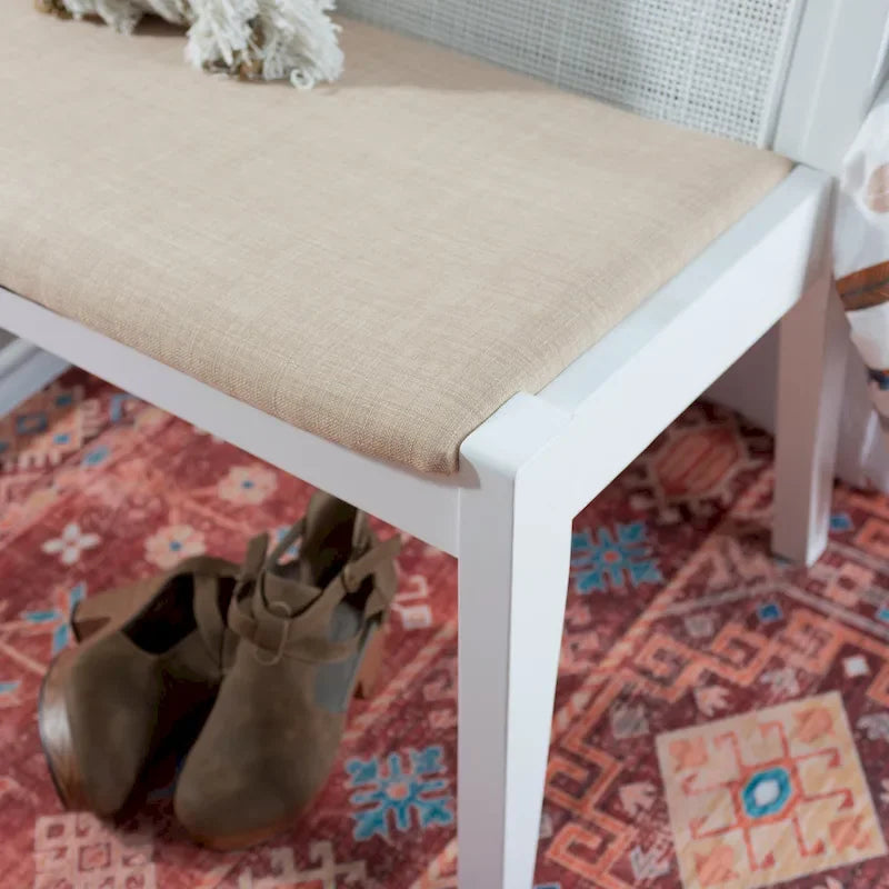 Banc en rotin et bois massif