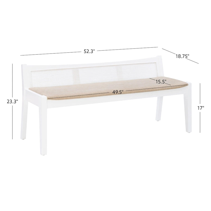 Banc en rotin et bois massif