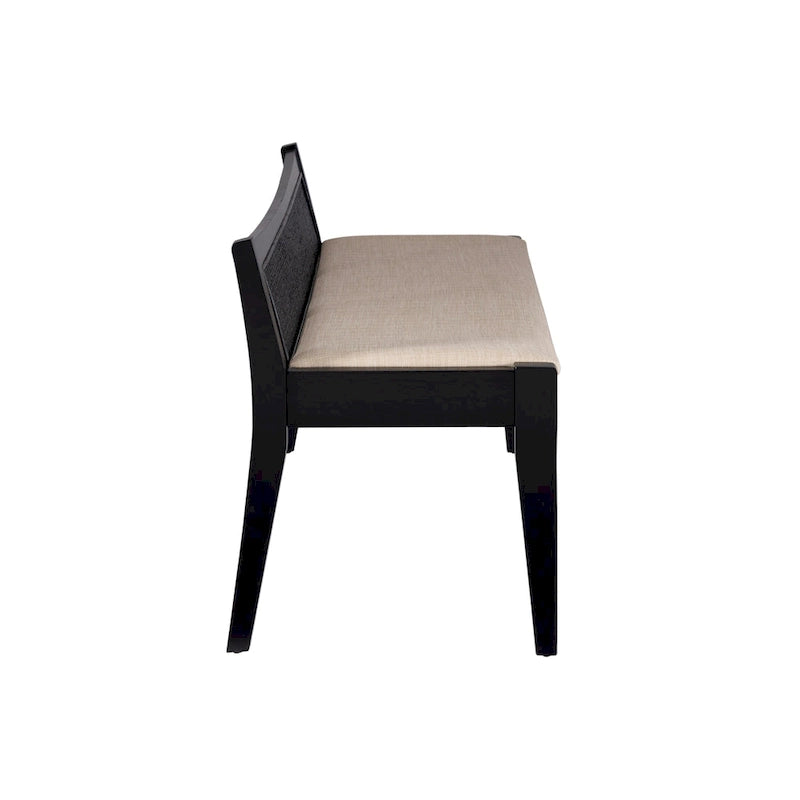 Banc en rotin et bois massif