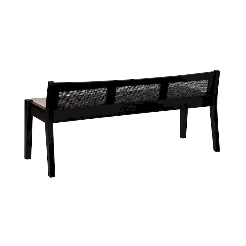Banc en rotin et bois massif