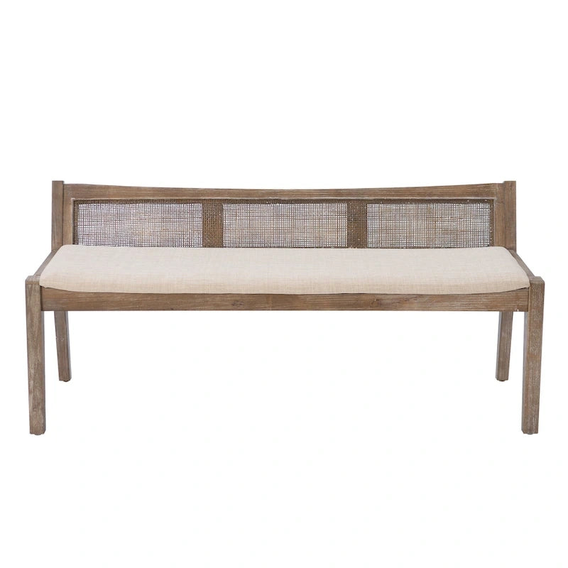 Banc en rotin et bois massif