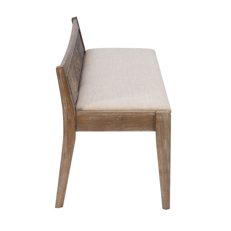 Banc en rotin et bois massif