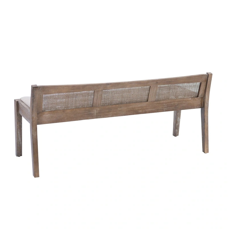 Banc en rotin et bois massif