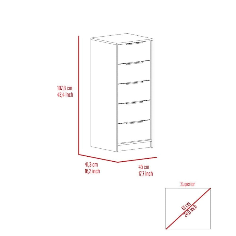 Commode à 5 tiroirs, Commode verticale