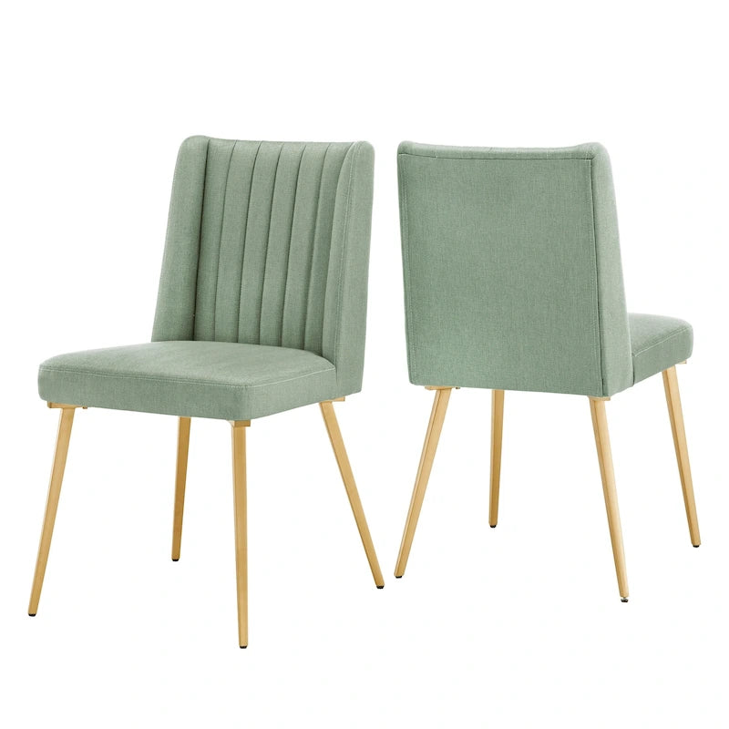 Chaise de salle à manger en tissu au fini doré