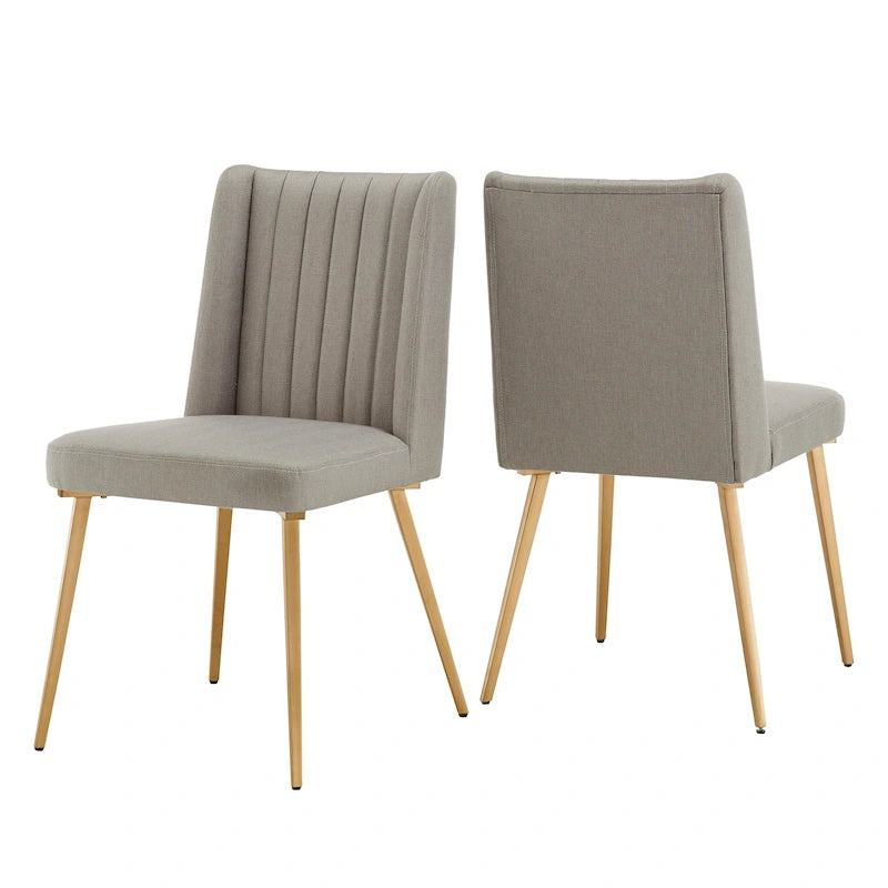 Chaise de salle à manger en tissu au fini doré