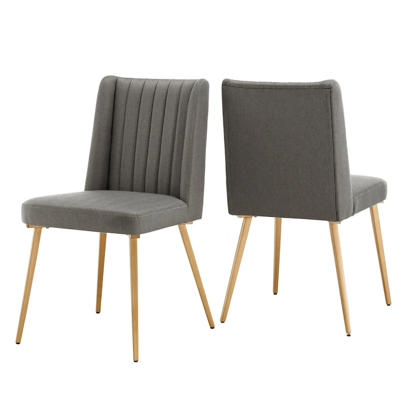 Chaise de salle à manger en tissu au fini doré