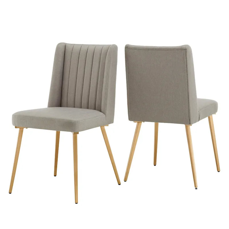Chaise de salle à manger en tissu au fini doré