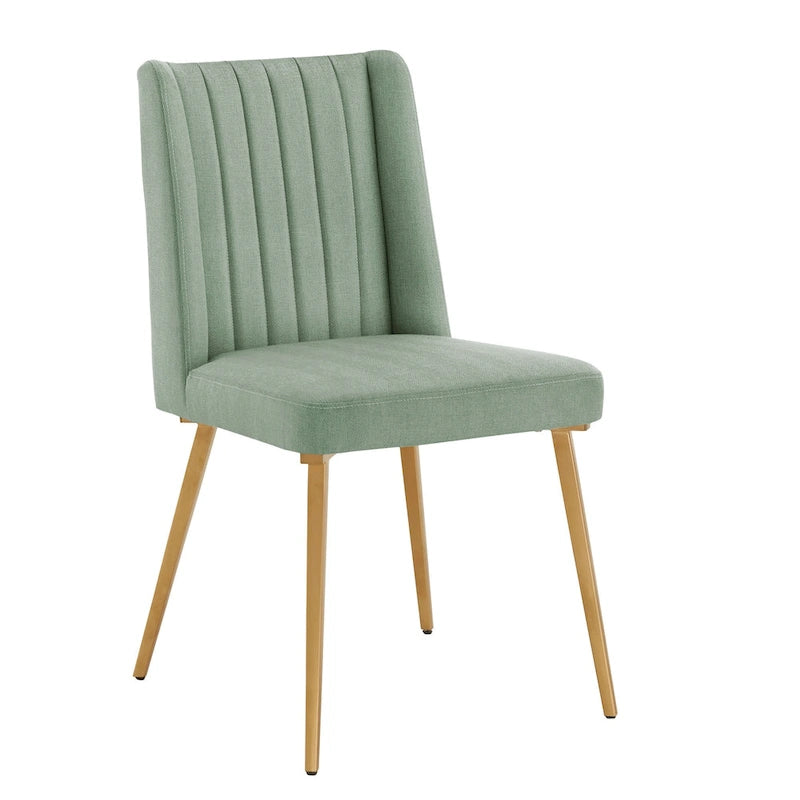 Chaise de salle à manger en tissu au fini doré
