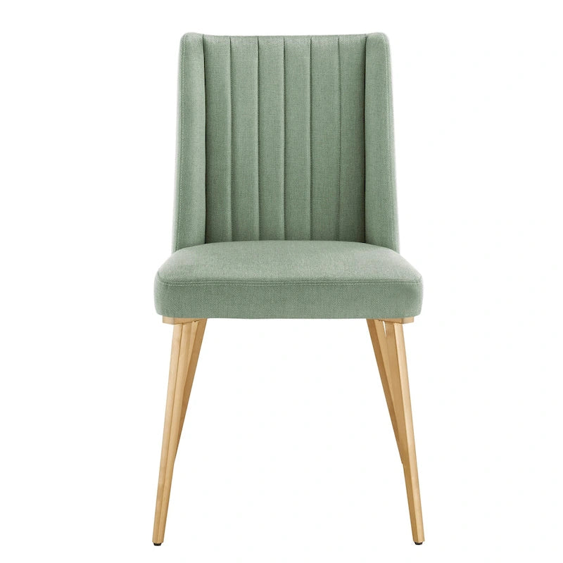 Chaise de salle à manger en tissu au fini doré