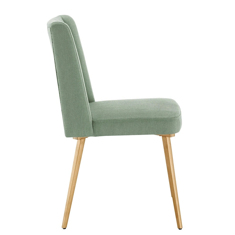 Chaise de salle à manger en tissu au fini doré