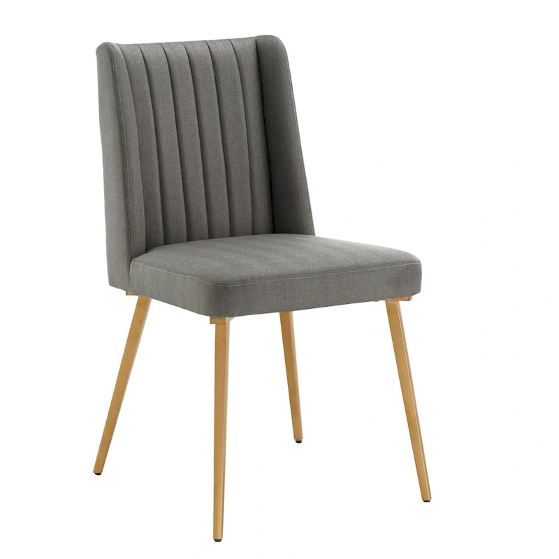 Chaise de salle à manger en tissu au fini doré