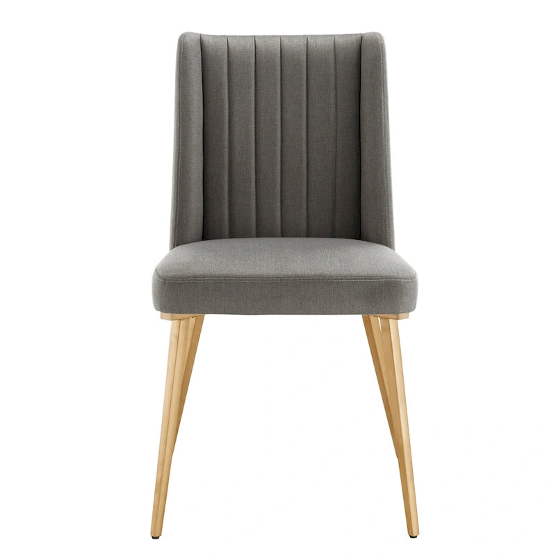 Chaise de salle à manger en tissu au fini doré
