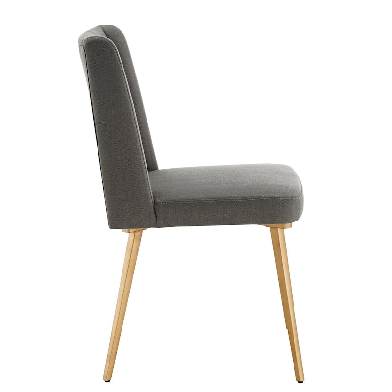 Chaise de salle à manger en tissu au fini doré