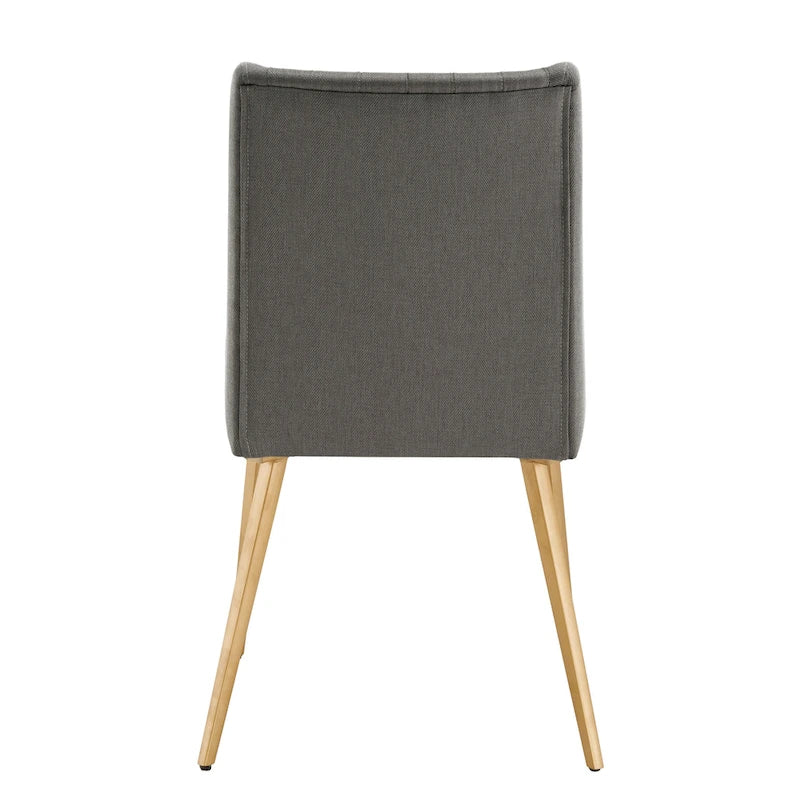 Chaise de salle à manger en tissu au fini doré