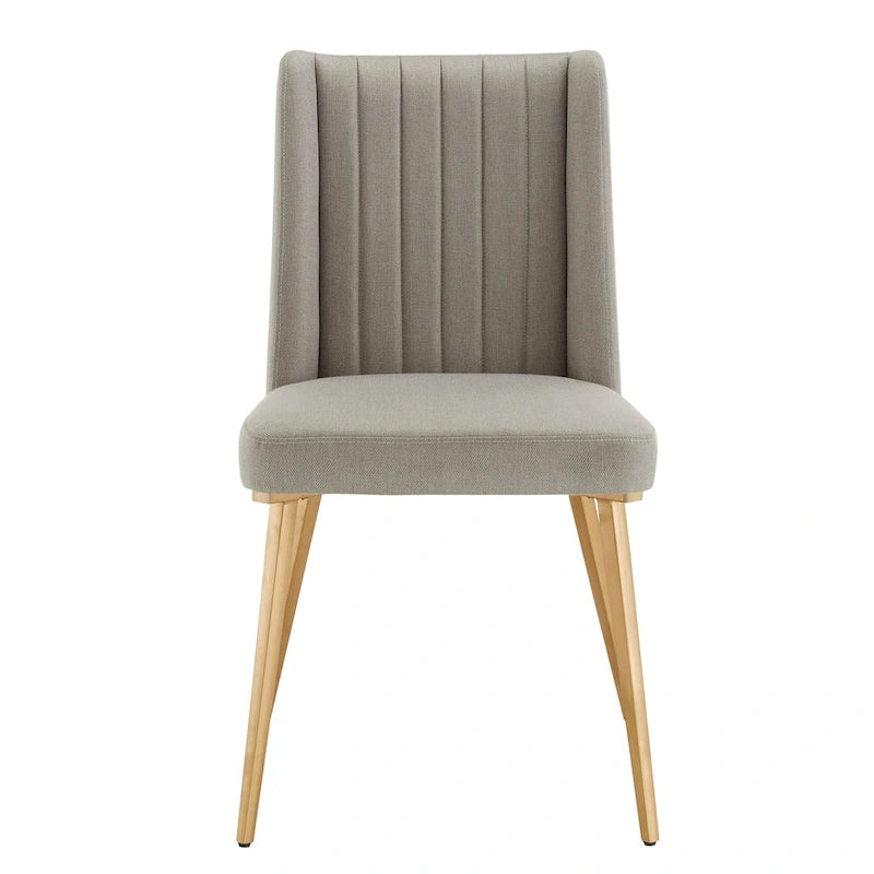 Chaise de salle à manger en tissu au fini doré