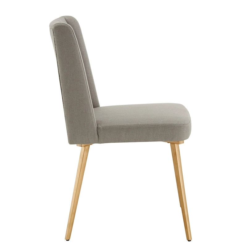 Chaise de salle à manger en tissu au fini doré