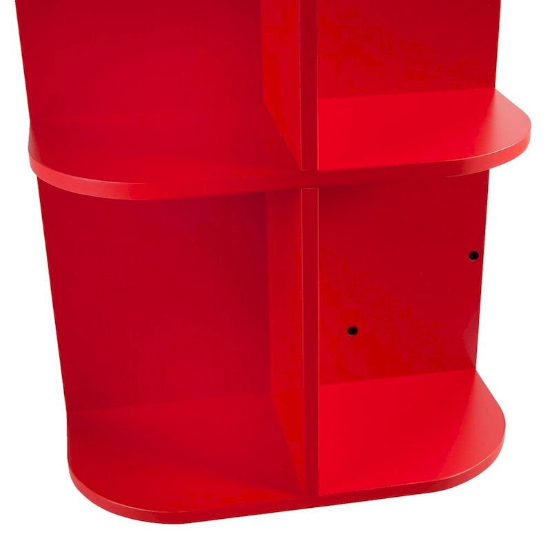 Table de couture/station de bricolage pliante roulante rouge de style campagnard